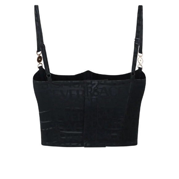 Versace Medusa Head Motif Allover Printed Bustier Top - Picture 2 of 8